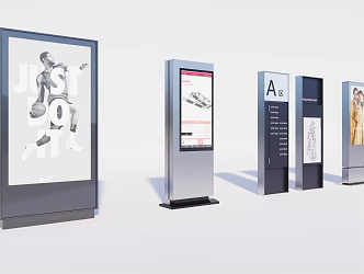 Modern billboards 3d model