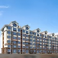 Modern Multi Story Residential Building Exterior With Large Windows And Balconies