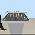 Smart Gas Station Commercial Equipment With Modern Fuel Dispensers And Vehicle Service