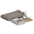 Decorative Ornament Set Featuring Gray Blanket Picture Book Glass Vase Small Glass Cup And Tray