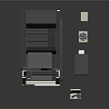 Modern printer laser printer bill printer dot matrix printer 3d model