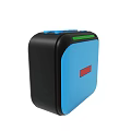 Portable Blue Device With Black Top Blue Buttons Green Strip And Red Handle