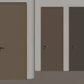 Modern Interior Doors With Textured Surfaces In Light And Dark Brown Tones 3d model
