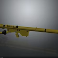 Yellow Long Range Sniper Rifle With Scope And Barrel On Gray Background 3d model