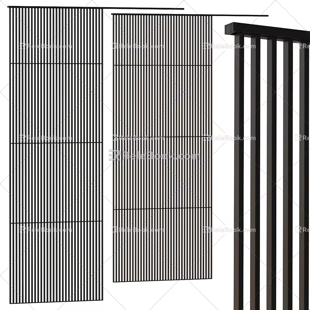 Modern grille screen partition 3d model