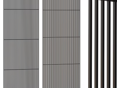 Modern Striped Partition Components With Black White Vertical Design For Interior 3d model