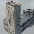 Modern Urban Building Complex With Tall Tower And Adjacent Structures 3d model