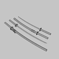 Samurai Swords In Various Styles Featuring Decorative Handles Sheaths And Sharp Blades 3d model