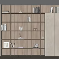 Nordic Bookcase Log Bookshelf Display Rack 3d model