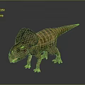 3D Rendered Ceratopsian Dinosaur With Large Frill And Striped Body