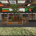 Modern Bright Fruit Shop Interior With Neat Fresh Produce Display And Functional Checkout Counter