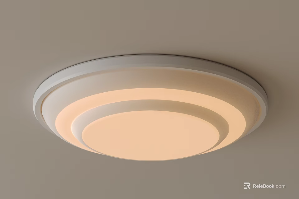 Modern Minimalist Round Layered Ring Ceiling Light With Soft Warm Glow Design 3d model