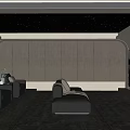 Modern Home Theater Interior Design With Starry Ceiling Comfortable Sofas Dark Walls And Ambient Lighting