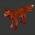 Orange Striped Cat With Green Eyes White Paws White Tail Tip On Black Reflective Background