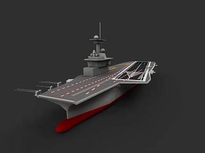 Military Aircraft Carrier As Naval Weapon With Flight Deck And Radar System 3d model