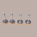 Four Metal Adjustable Feet With Orange Base Screw Design For Stable Support 3d model