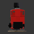 Vintage Style Electric Toy Train with Red Carriage Black Chimney and Green Panel on Tracks