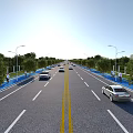 Modern Road Infrastructure With Smooth Lanes Street Lamps Trees Sidewalks And Vehicles
