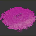 Small Red Equipment In Central Circular Area With Pink White Covering And Black Background