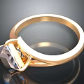 Polished Gold Ring Featuring Square Gemstone For Daily Accessories