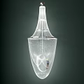 Elegant Modern Chandelier Featuring Transparent Glass Structure And Intricate Geometric Lines in Contemporary Home Decor