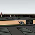 Site Plan Layout Featuring Main Building Green Space And Parking Area Design