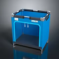 Blue Portable Storage Cabinet With Shelves And Wheels For Home Organization