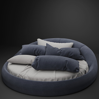 Modern Round Bed Double Round Bed 3d model