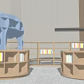 Modern Bookshelf Low Bookshelf 3d model