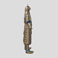 Ancient Warrior In Full Body Steel Armor With Helmet And Historical Military Costume
