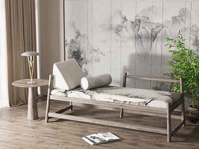 New Chinese-style chaise longue 3d model