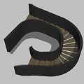 Modern Spiral Staircase With Black Handrail And Wooden Steps Design