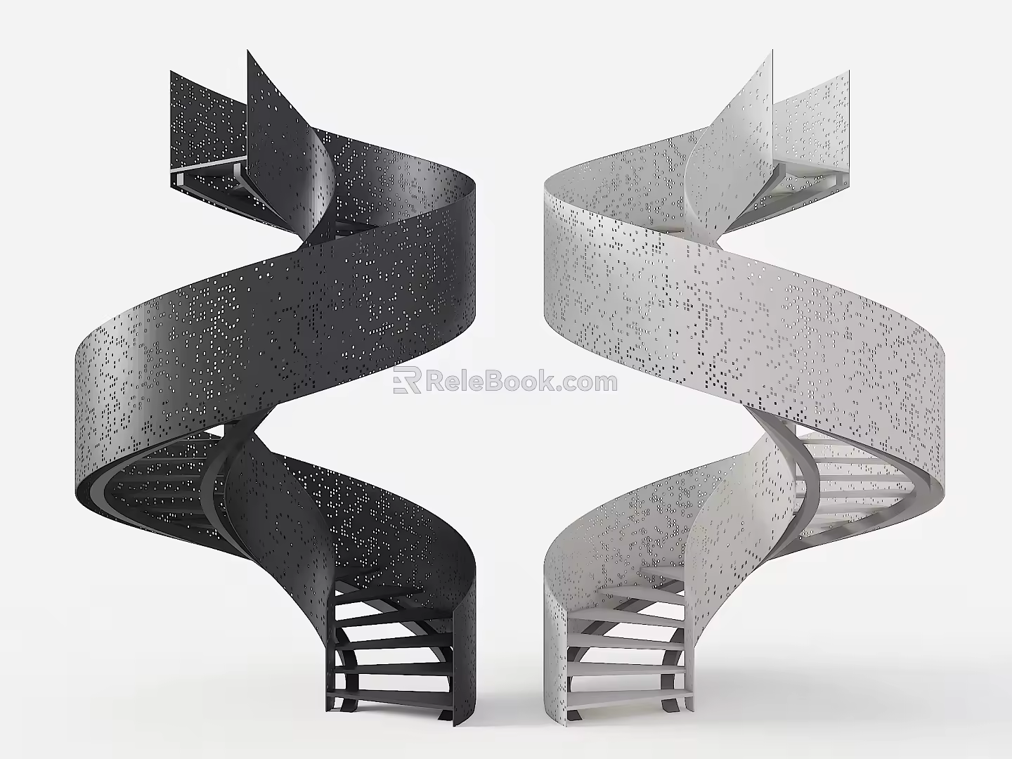 Arc Handrail Stairs Rotating Stairs Household Rotating Stairs Indoor Stairs and Simple Rotating Stairs 3d model