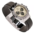 Two Rolex Chronograph Watches With Black Rubber Straps