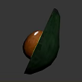 Fresh Ripe Halved Avocado Showing Green Flesh and Brown Seed on Dark Background
