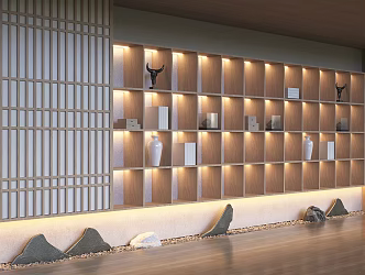New Chinese-style Decorative Cabinet Decorative Cabinet Bookcase Wine Cabinet Wall Cabinet Advanced Decorative Cabinet Display Cabinet 3d model