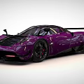 Purple High Performance Super Sports Car With Sleek Aerodynamic Body And Black Wheels