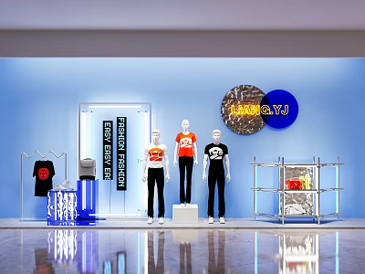 Science and Technology Window Atmosphere Science and Technology Sense Theme Light Tube Electronic Screen Wave Board Future Sense 3d model