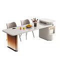 Modern Bar Counter Design With White Top Lemons Potted Plant Chairs And Cabinet Interior