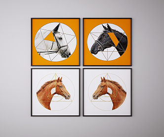 Modern Animal Painting Decorative Painting Hanging Painting 3d model