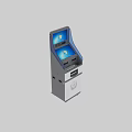 Public Self-service Kiosks With Interactive Screens White Design And Mobile Wheels For Public Use