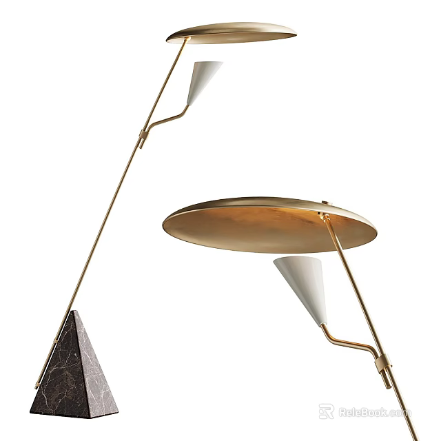 Contemporary Table Lamp Design With Brass Structure And Marble Base For Modern Interiors 3d model
