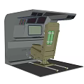 Modern Control Console With Seat Display Screen And Control Panel