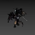 Game and Movie Dragon Characters with Yellow Purple Bodies Red Wings Staff and Pendant Ball