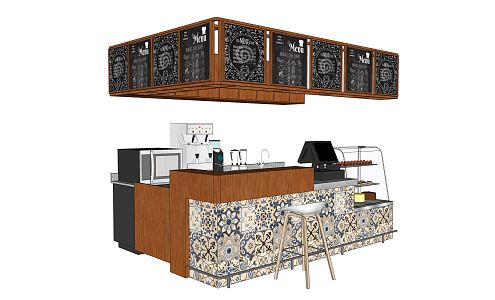 Modern Bar Cafe 3d model