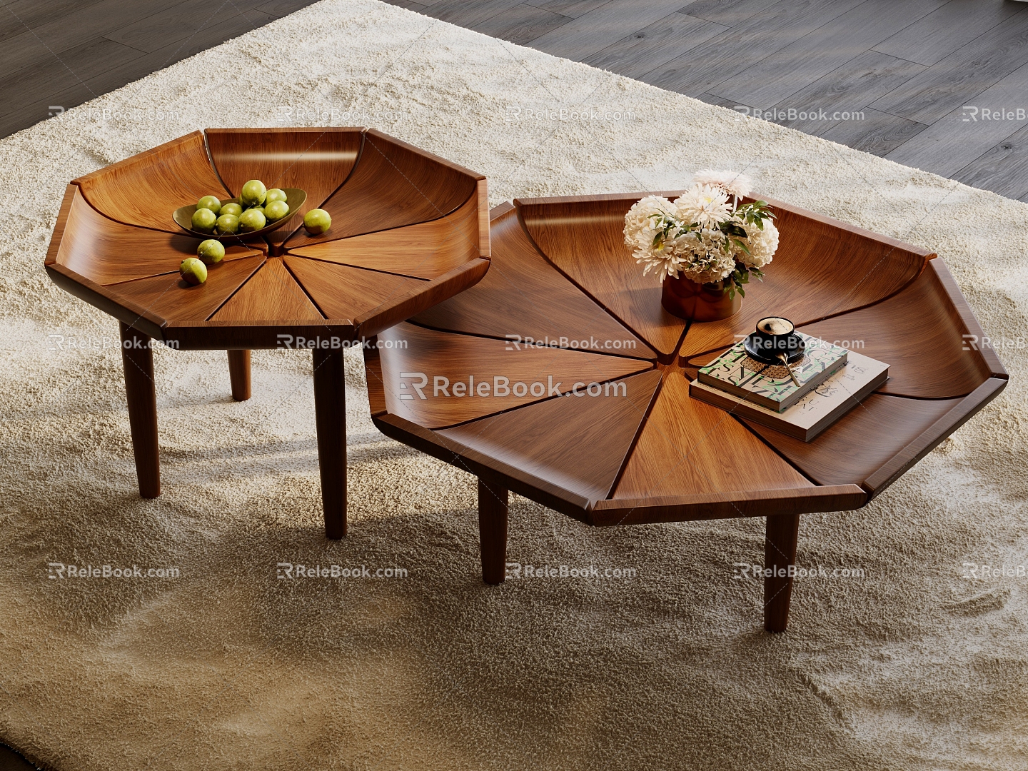 The ancient tea table combination of the ancient style tea table combination of the ancient style tea table combination of the ancient style tea table combination of the side and the corner of the short style 3d model