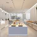 Modern Dessert Shop Interior With Glass Display Cases Fresh Pastries And Bright Lighting
