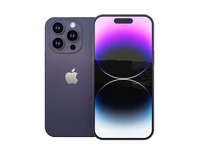 Apple Smartphone With Quad Camera Setup And Gradient Front Display Design 3d model