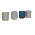 Modern Velvet Upholstered Stools With Gold Base In Multiple Colors 3d model