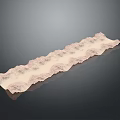 Detailed Elongated Topographic Terrain Model With Rolling Hills And Mountain Ranges